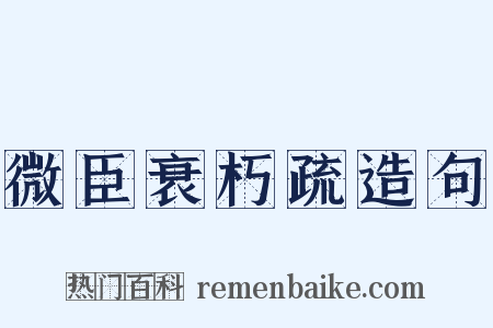 微臣衰朽疏造句是什么意思的图片